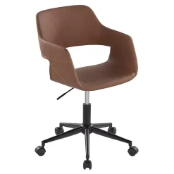 Clearance Kirklands Home Faux Leather & Black Marshall Office Chair Brown