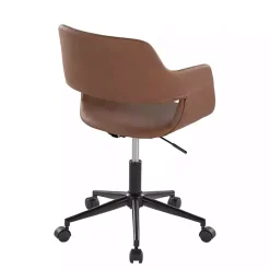 Clearance Kirklands Home Faux Leather & Black Marshall Office Chair Brown