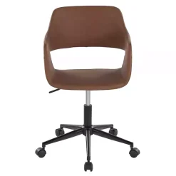 Clearance Kirklands Home Faux Leather & Black Marshall Office Chair Brown