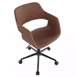Clearance Kirklands Home Faux Leather & Black Marshall Office Chair Brown