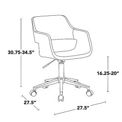 Best Kirklands Home Faux Leather & Gold Marshall Office Chair Brown