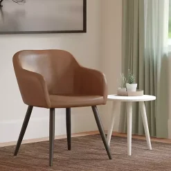 Hot Kirklands Home Faux Leather Adalena Accent Chair Brown