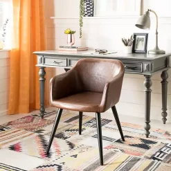 Hot Kirklands Home Faux Leather Adalena Accent Chair Brown