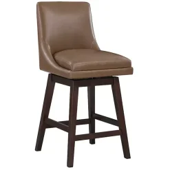 New Kirklands Home Faux Leather Alli Swivel Counter Stool Brown