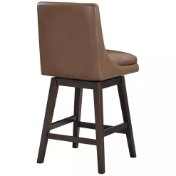 New Kirklands Home Faux Leather Alli Swivel Counter Stool Brown