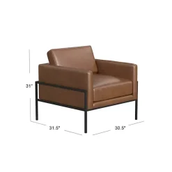Best Kirklands Home Faux Leather Black Metal Accent Chair Brown