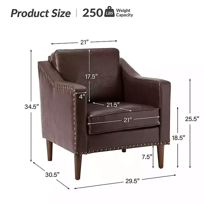 Discount Kirklands Home Faux Leather Bonita Accent Chair Brown