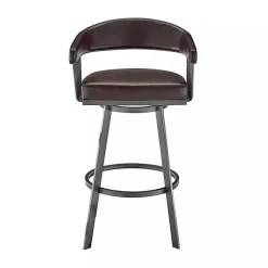 Outlet Kirklands Home Faux Leather Chelsea Swivel Bar Stool Brown