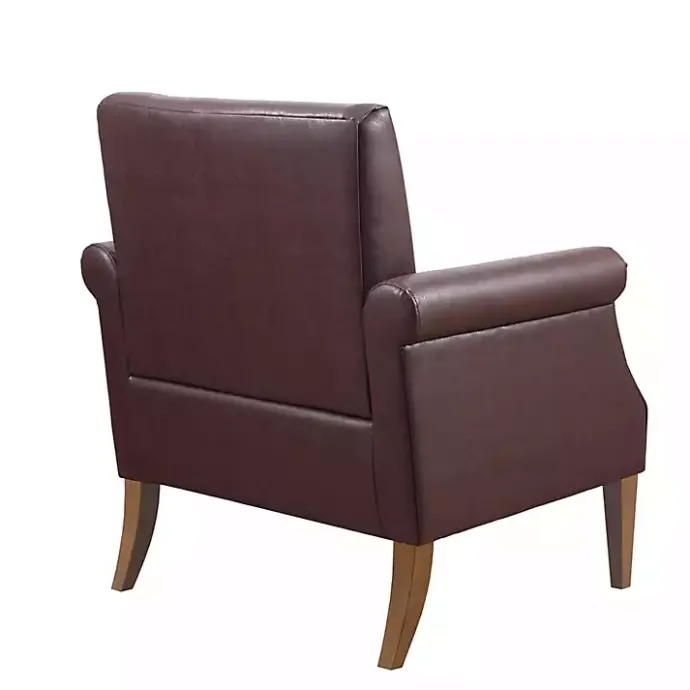 Discount Kirklands Home Faux Leather Classic Accent Chair Brown