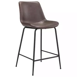 Discount Kirklands Home Faux Leather Highback Counter Stool Brown