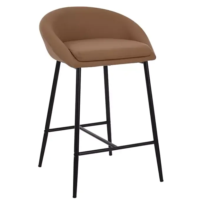 Discount Kirklands Home Faux Leather Low Counter Stools, Set of 2 Brown