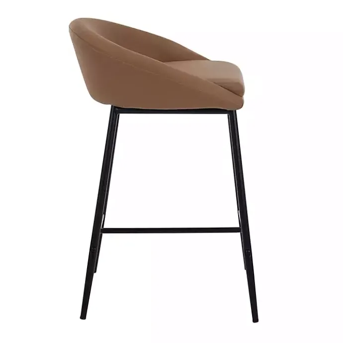 Discount Kirklands Home Faux Leather Low Counter Stools, Set of 2 Brown