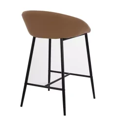 Discount Kirklands Home Faux Leather Low Counter Stools, Set of 2 Brown