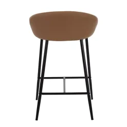 Discount Kirklands Home Faux Leather Low Counter Stools, Set of 2 Brown