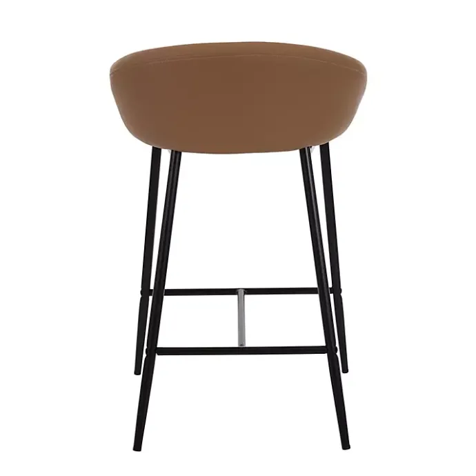 Discount Kirklands Home Faux Leather Low Counter Stools, Set of 2 Brown