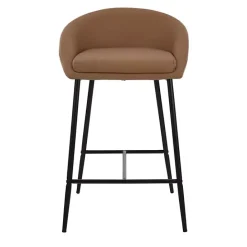 Discount Kirklands Home Faux Leather Low Counter Stools, Set of 2 Brown