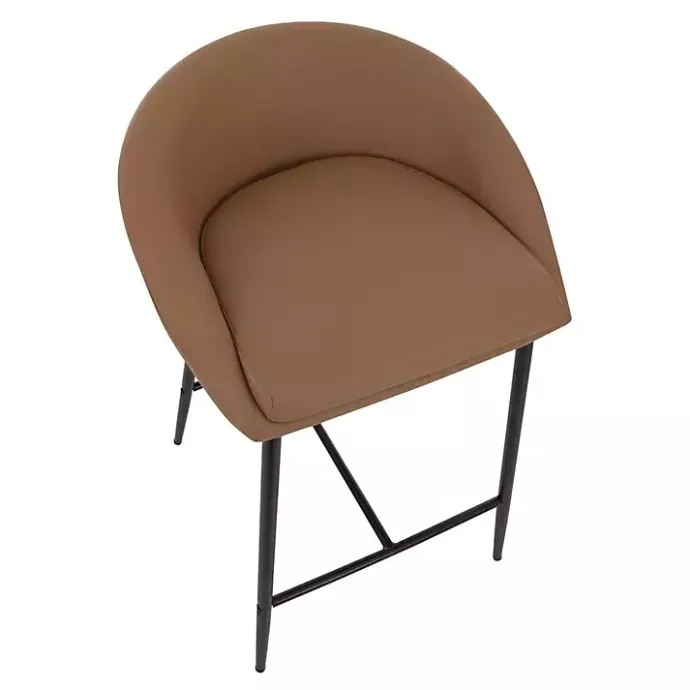 Discount Kirklands Home Faux Leather Low Counter Stools, Set of 2 Brown