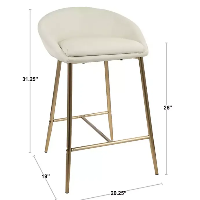 Discount Kirklands Home Faux Leather Low Counter Stools, Set of 2 Brown