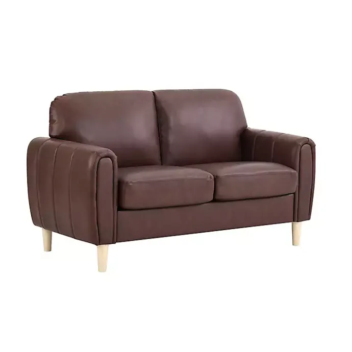 Hot Kirklands Home Faux Leather Lyon Loveseat Brown