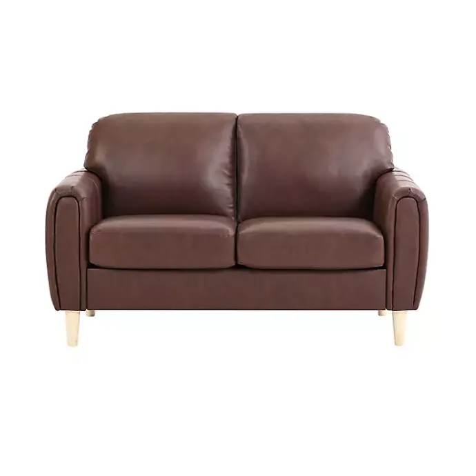 Hot Kirklands Home Faux Leather Lyon Loveseat Brown