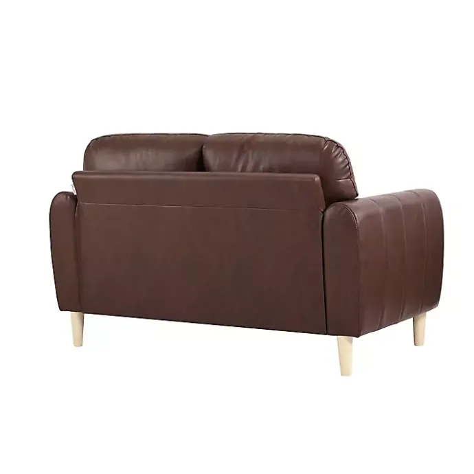 Hot Kirklands Home Faux Leather Lyon Loveseat Brown