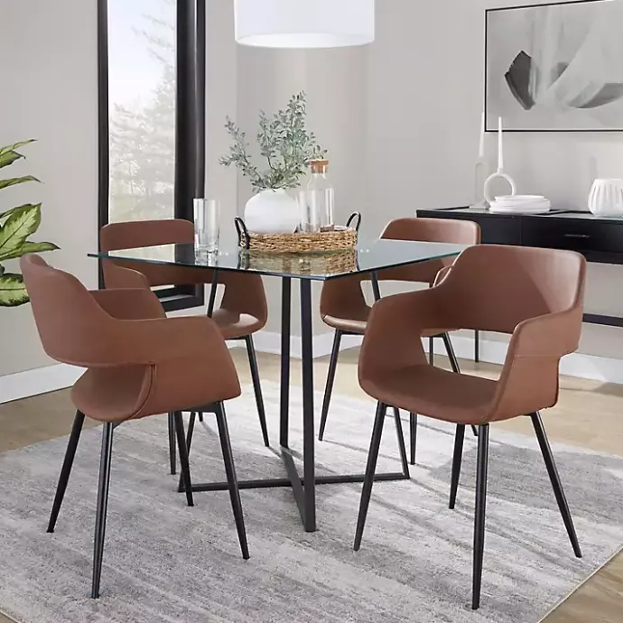 Online Kirklands Home Faux Leather Marge Dining Chairs, Set of 2 Brown