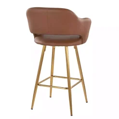 Sale Kirklands Home Faux Leather Marge Counter Stools, Set of 2 Brown