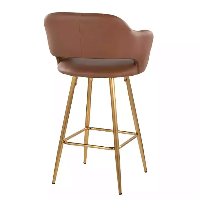Sale Kirklands Home Faux Leather Marge Counter Stools, Set of 2 Brown