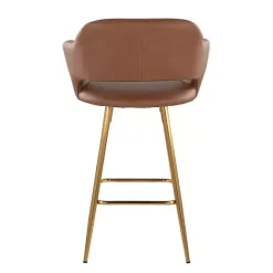 Sale Kirklands Home Faux Leather Marge Counter Stools, Set of 2 Brown