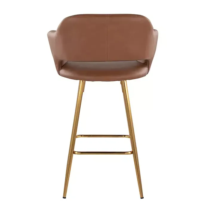 Sale Kirklands Home Faux Leather Marge Counter Stools, Set of 2 Brown