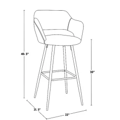 Discount Kirklands Home Faux Leather Marge Bar Stools, Set of 2 Brown