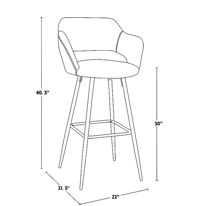 Discount Kirklands Home Faux Leather Marge Bar Stools, Set of 2 Brown