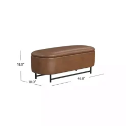 Clearance Kirklands Home Faux Leather Metal Storage Bench Brown