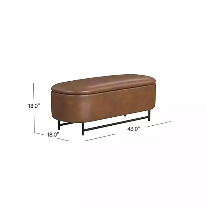 Clearance Kirklands Home Faux Leather Metal Storage Bench Brown