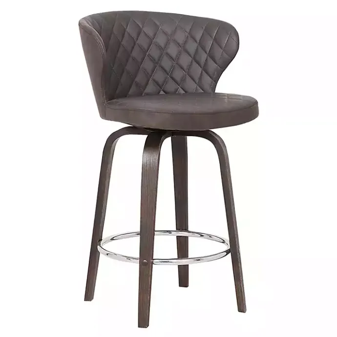 Clearance Kirklands Home Faux Leather Mynette Swivel Stool, 36 in. Brown