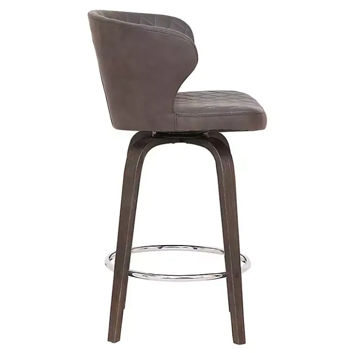 Clearance Kirklands Home Faux Leather Mynette Swivel Stool, 36 in. Brown