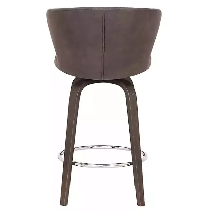 Clearance Kirklands Home Faux Leather Mynette Swivel Stool, 36 in. Brown