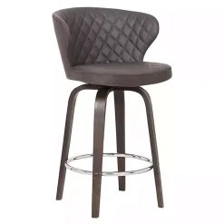 Online Kirklands Home Faux Leather Mynette Swivel Stool, 40 in. Brown