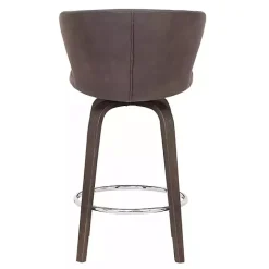 Online Kirklands Home Faux Leather Mynette Swivel Stool, 40 in. Brown