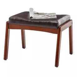 Discount Kirklands Home Faux Leather Natasha Ottoman Stool Brown