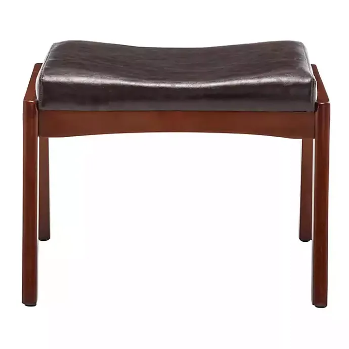 Discount Kirklands Home Faux Leather Natasha Ottoman Stool Brown