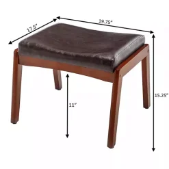Discount Kirklands Home Faux Leather Natasha Ottoman Stool Brown