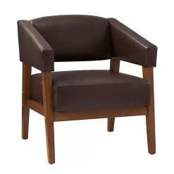Discount Kirklands Home Faux Leather Nicki Accent Chair Brown