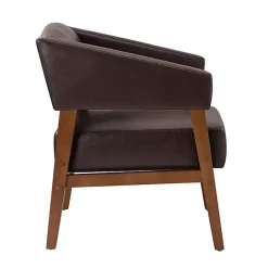 Discount Kirklands Home Faux Leather Nicki Accent Chair Brown