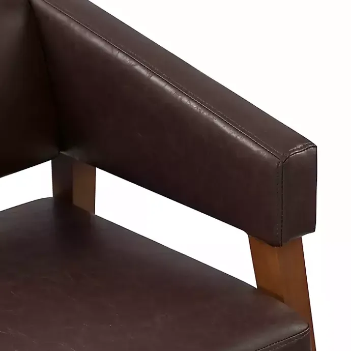 Discount Kirklands Home Faux Leather Nicki Accent Chair Brown