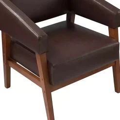 Discount Kirklands Home Faux Leather Nicki Accent Chair Brown
