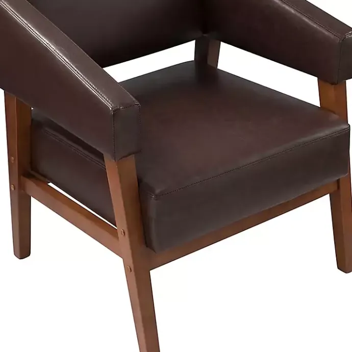 Discount Kirklands Home Faux Leather Nicki Accent Chair Brown