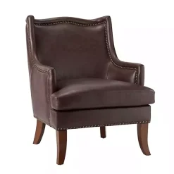 Clearance Kirklands Home Faux Leather Ophelia Accent Chair Brown