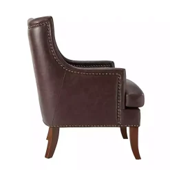 Clearance Kirklands Home Faux Leather Ophelia Accent Chair Brown