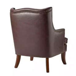 Clearance Kirklands Home Faux Leather Ophelia Accent Chair Brown
